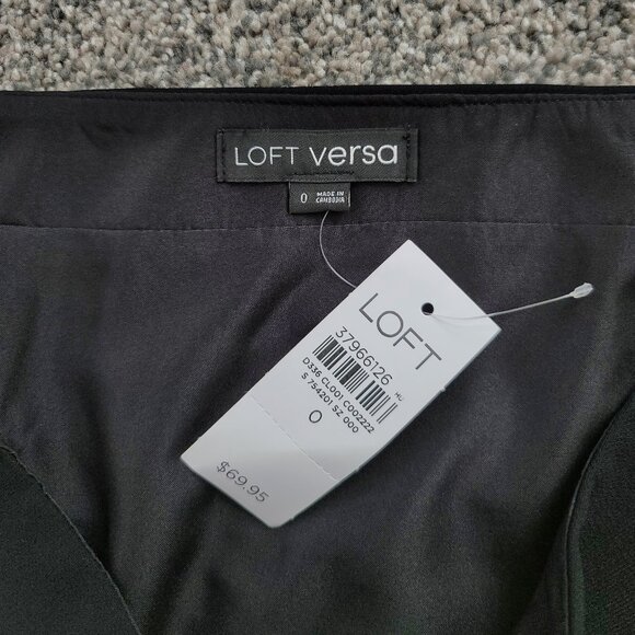 Loft Versa Black Lined Skirt Size 0 - New With Tag! - Picture 4 of 13